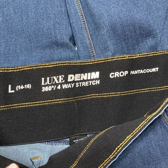 Peter Nygard 360 4Way Stretch Embroidered Crop Denim Size Large/14-16 - Picture 5 of 6